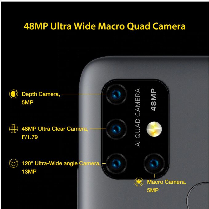 UMIDIGI Power 3 48 MP Quad Camera (4 GB DDR4 RAM &amp; 64 GB ROM) Android 10 (Unlocked)
