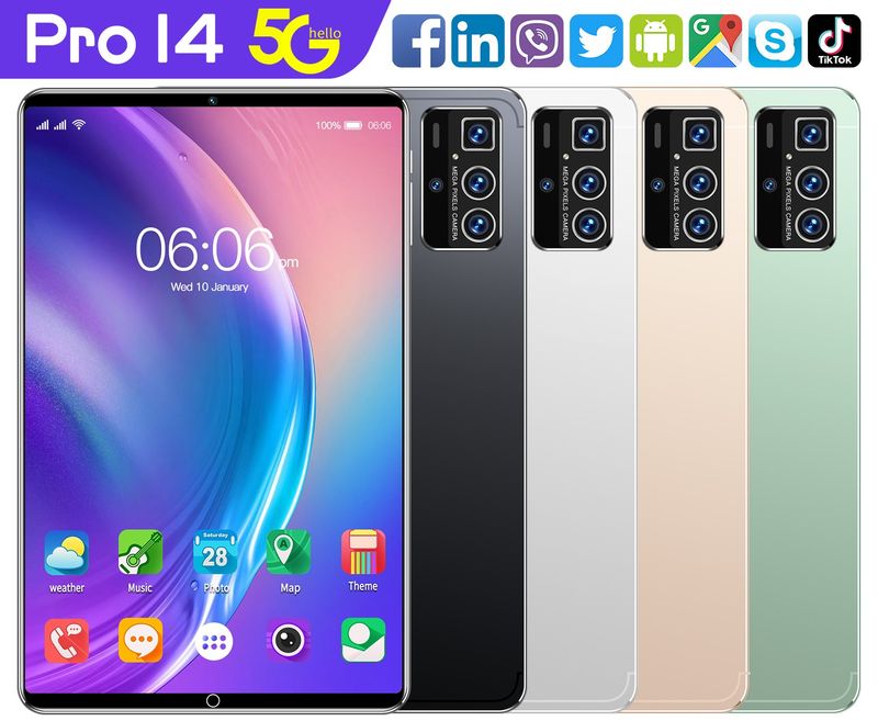 Pro 14 11&quot; Tablet - Android 10 - 16 GB RAM &amp; 1 TB Storage (Black)