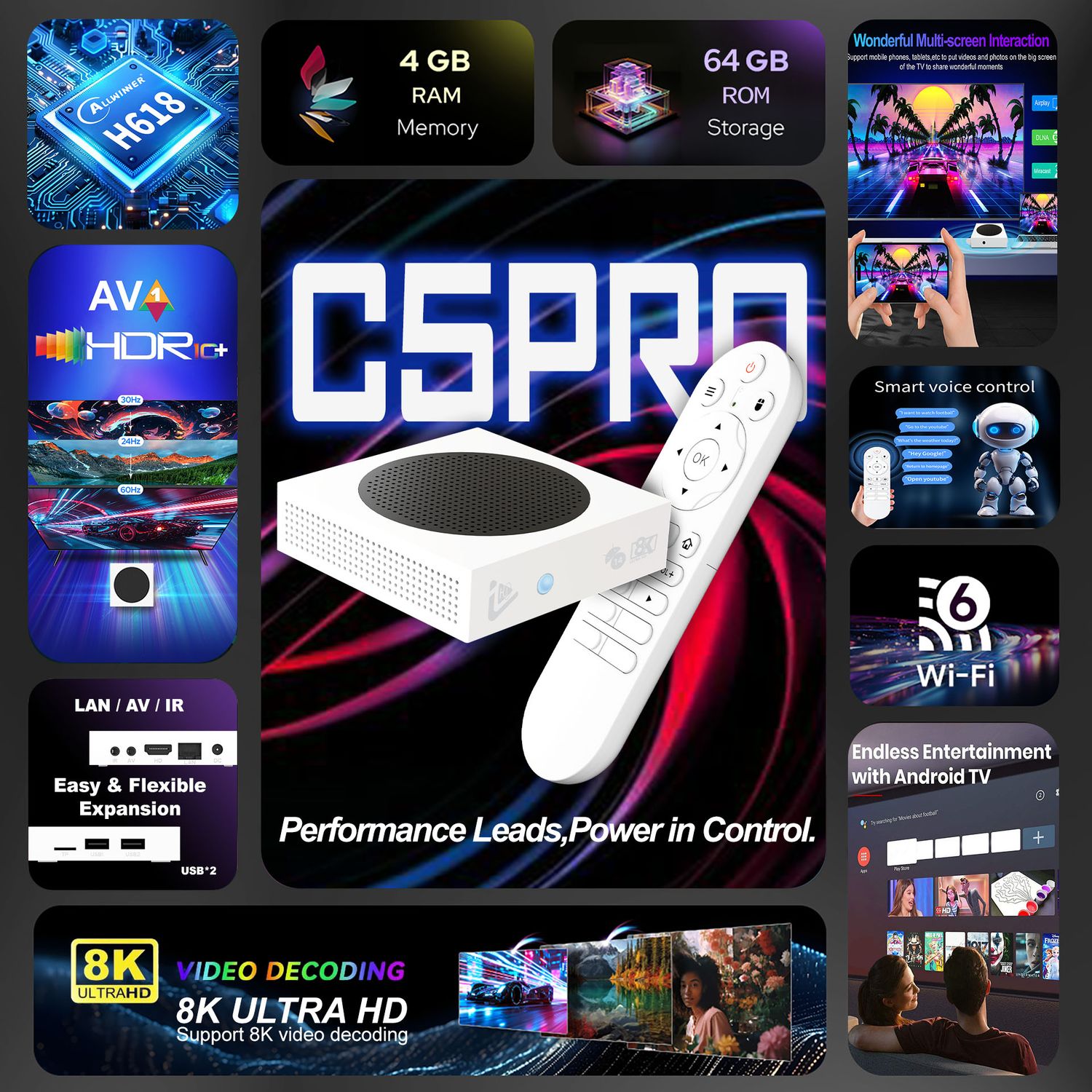 Zoku C5 Pro (4 GB RAM &amp; 64 GB ROM) 4K 8K (Android 12)