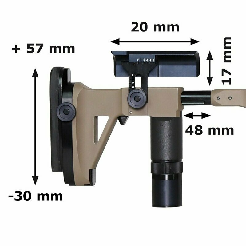 M2/X3 buttstock con regolazione della lunghezza per Mod. M2/X3