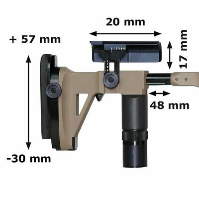 M2/X3 Hinterschaft mit Längenverstellung für Mod. M2/X3