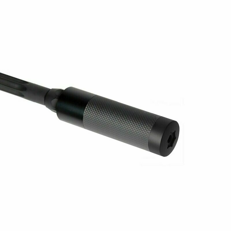 SPORT End-Barrel Schalldämpfer mit Aufnahme für VOERE Match Mündungsbremse mit 3 Kammern - Ideal für Kaliber bis .308 / 7,62