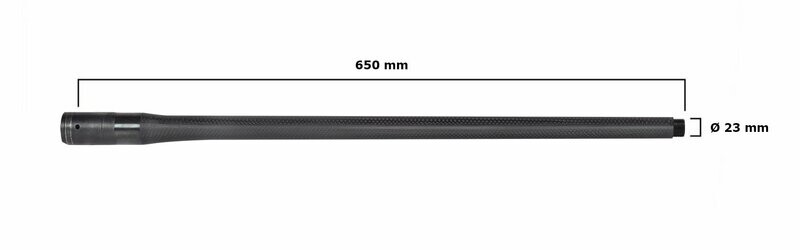 Sistema di canne intercambiabili Varmint, in acciaio-carbonio con filettatura di volata, lunghezza canna 65 cm per Mod. A3/LBW/M2