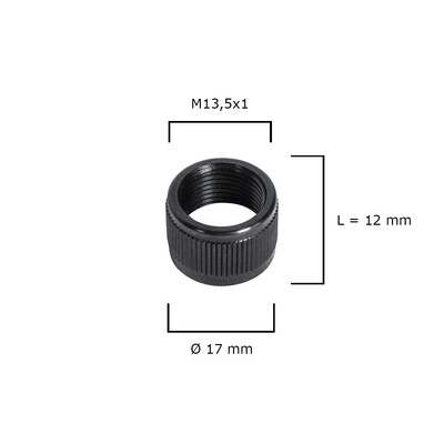Stahl Mündungsschutz gerändelt (M13,5x1) / Ø17 mm für Mündungsgewinde - Jagd Karbonläufe
