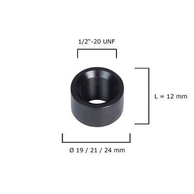 Polymer Schutzkappe (1/2"-20 UNF) | (Ø 19 mm / 21 mm / 24 mm) für Mündungsgewinde - Matchläufe