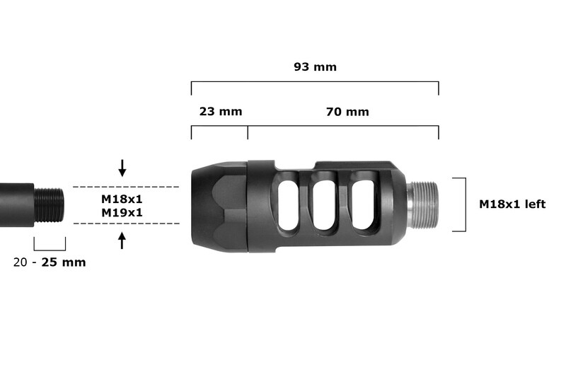 Freno de boca Tactical Match de acero inoxidable con 3 cámaras (Cal. 223 Rem. - 408 CT)