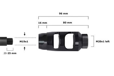 Freno de boca táctico match con 2 cámaras - Medium (Cal. 338 Lapua Mag. - 408 CT)