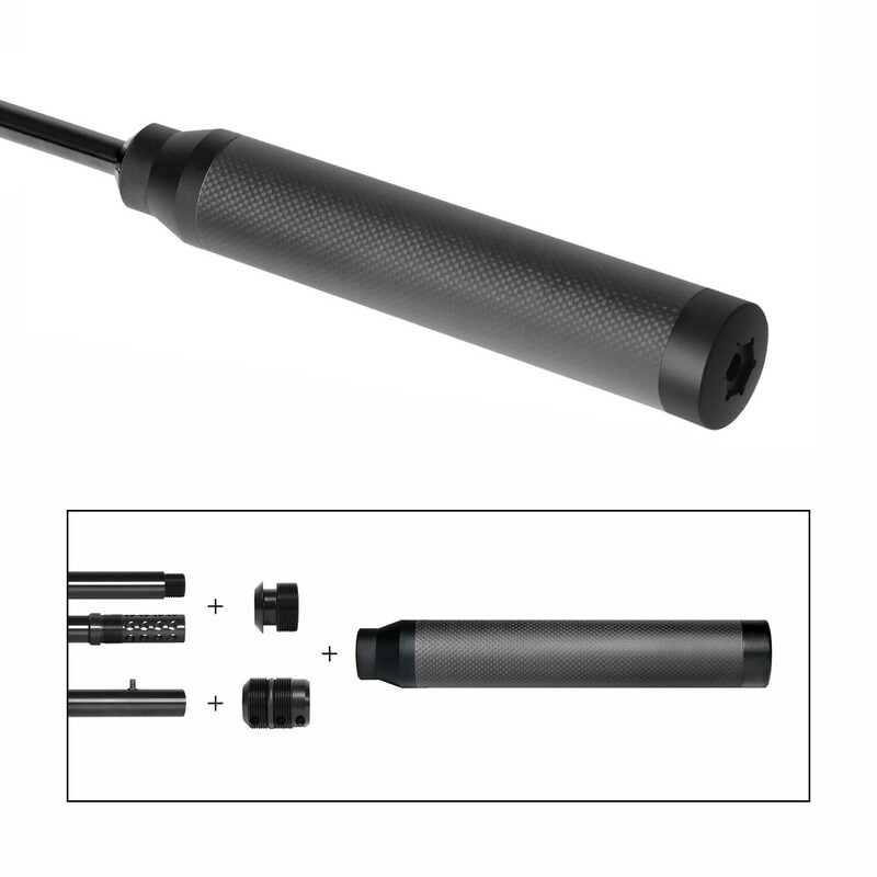 Soppressore end barrel JAGD con attacco universale per adattatore per filettatura o morsetto - ideale per calibri da .308 / 7.62