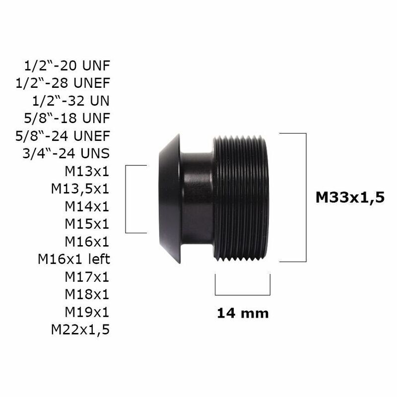 Gewinde-Adapter für VOERE Schalldämpfer / VOERE PET-Flaschen Adapter für Laufdurchmesser max. Ø 19 mm