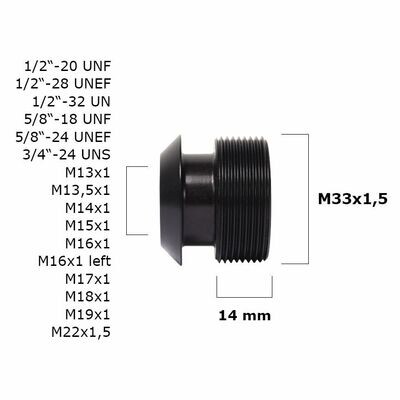 Gewinde-Adapter für VOERE Schalldämpfer / VOERE PET-Flaschen Adapter für Laufdurchmesser max. Ø 19 mm