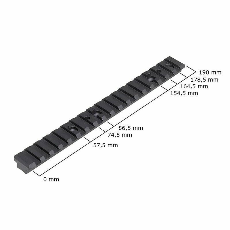 Picatinny-Schiene aus Aluminium für Mod. LBW, S16, M2, X3 (0 MOA)