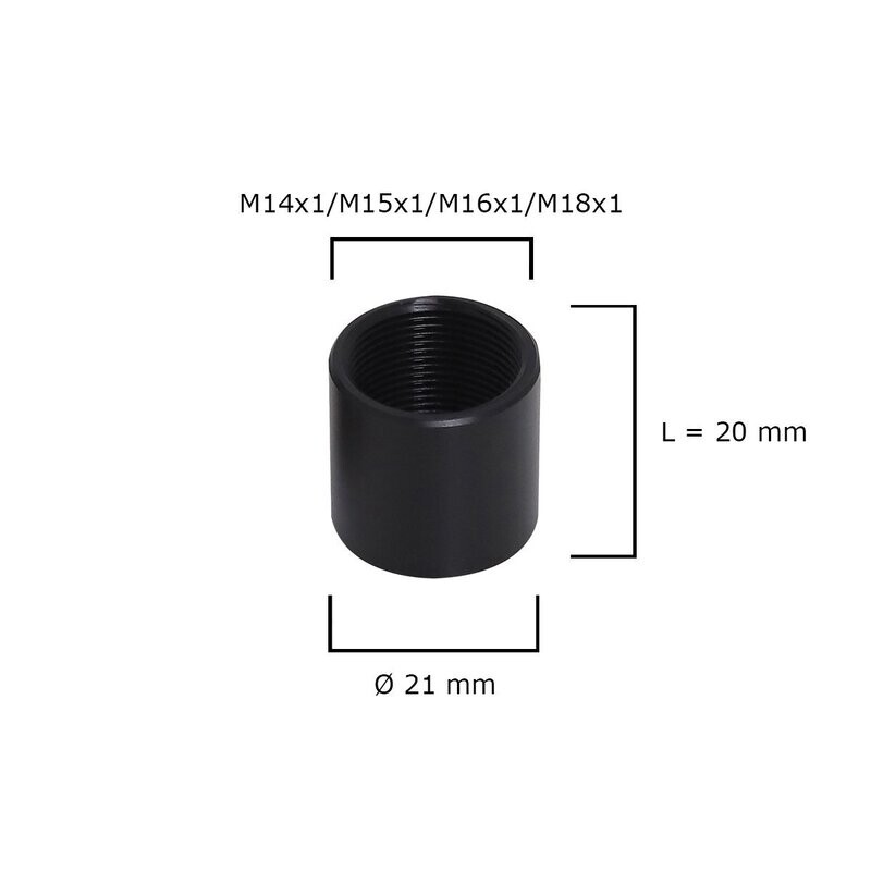 Polymer Schutzkappe (M14x1 / M15x1 / M16x1 / M18x1) / Ø21 mm für Mündungsgewinde - Varmintläufe