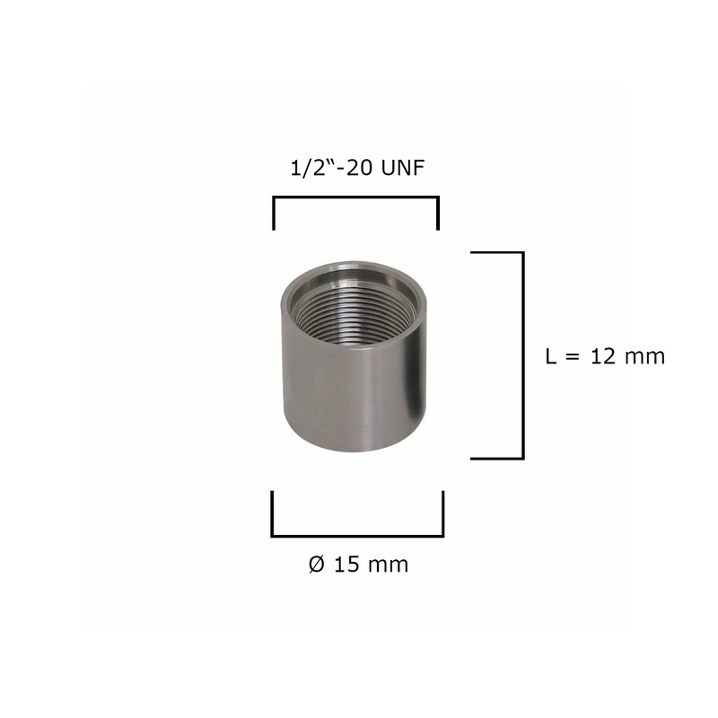 Edelstahl Mündungsschutz (1/2"-20 UNF) / Ø 15 mm für Mündungsgewinde
