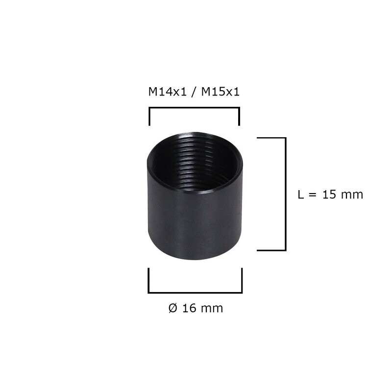 Stahl Mündungsschutz (M14x1 / M15x1) / Ø16 mm für Mündungsgewinde- Jagdläufe