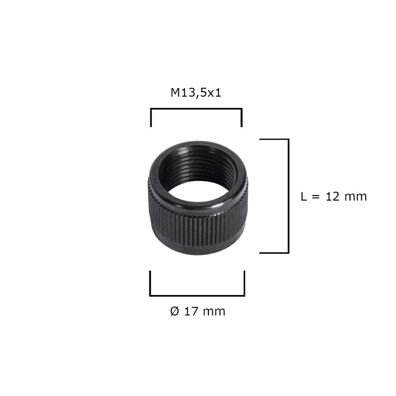 Stahl Mündungsschutz gerändelt (M13,5x1) / Ø17 mm für Mündungsgewinde - Jagd Karbonläufe