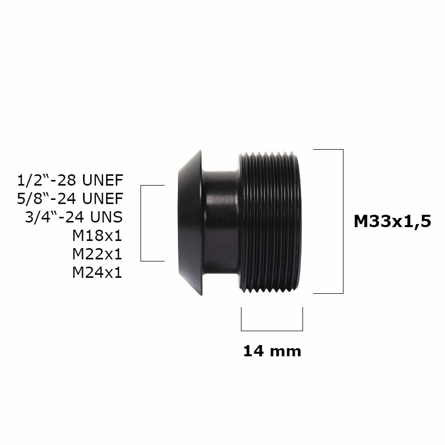 Gewinde-Adapter für VOERE Schalldämpfer / VOERE PET-Flaschen Adapter für Laufdurchmesser max. Ø 24 mm