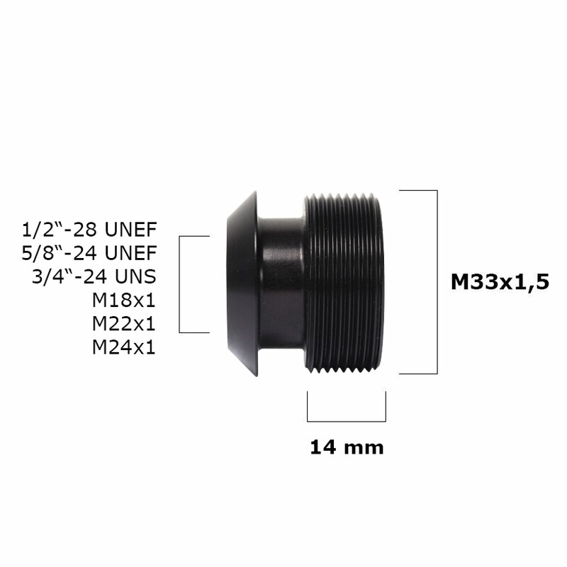 Gewinde-Adapter für VOERE Schalldämpfer / VOERE PET-Flaschen Adapter für Laufdurchmesser max. Ø 24 mm