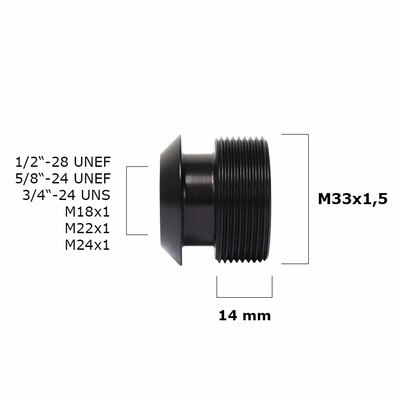 Gewinde-Adapter für VOERE Schalldämpfer / VOERE PET-Flaschen Adapter für Laufdurchmesser max. Ø 24 mm