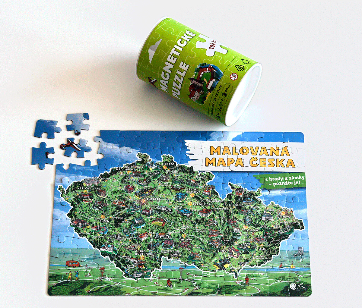 Magnetické puzzle - Malovaná mapa Česka