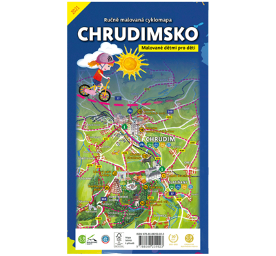 Ručně malovaná cyklomapa Chrudimsko dětem - nástěnná mapa
