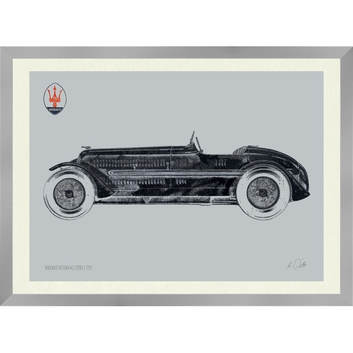 Maserati 1939 special 8 - Kunstdruck No. MaseratiSpecial8 gerahmt mit Passepartout