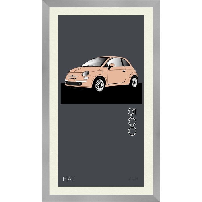 Fiat 500 - Kunstdruck No. 75namedCOLOR gerahmt mit Passepartout