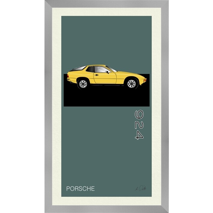 Porsche 924 - Kunstdruck No. 152namedCOLOR gerahmt mit Passepartout