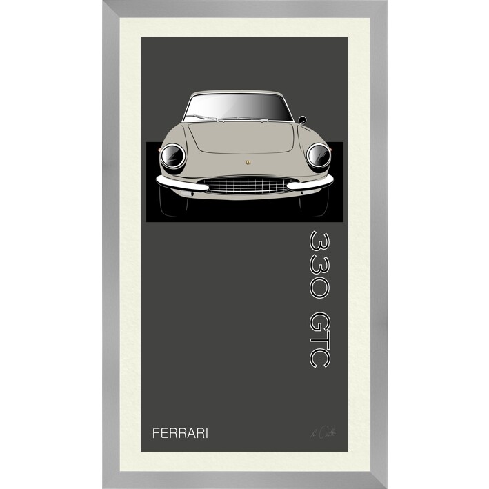 Ferrari 330 GTC - Kunstdruck No. 81namedCOLOR gerahmt mit Passepartout