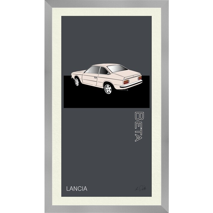 Lancia Beta - Kunstdruck No. 45namedCOLOR gerahmt mit Passepartout