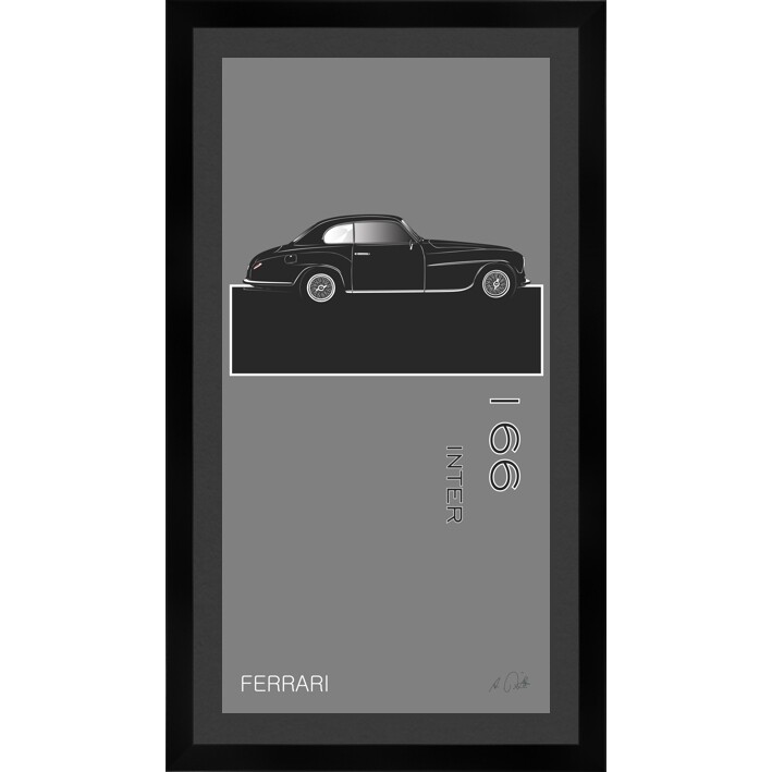 Ferrari 166 Inter - Kunstdruck No. 68named gerahmt mit Passepartout