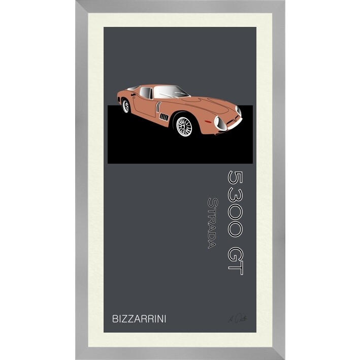 Bizzarrini 5300 GT Strada - Kunstdruck No. 10namedCOLOR gerahmt mit Passepartout