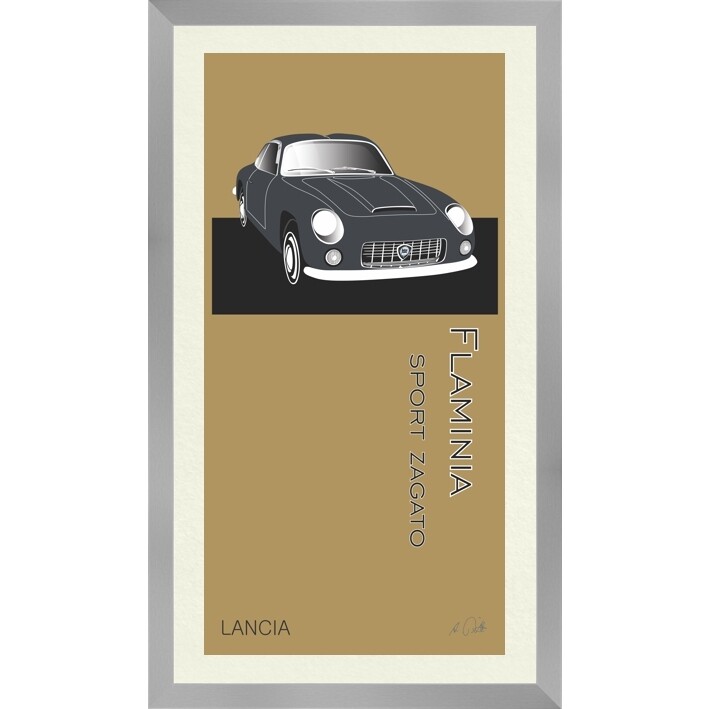Lancia Flaminia Sport Zagato - Kunstdruck No. 11namedCOLOR gerahmt mit Passepartout