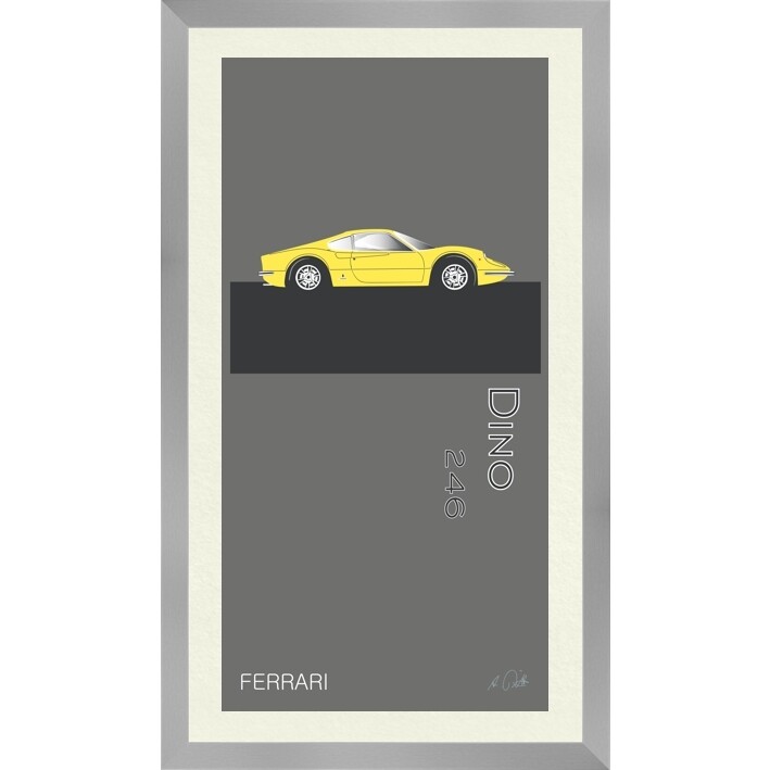 Ferrari Dino 246 - Kunstdruck No. 19namedCOLOR gerahmt mit Passepartout