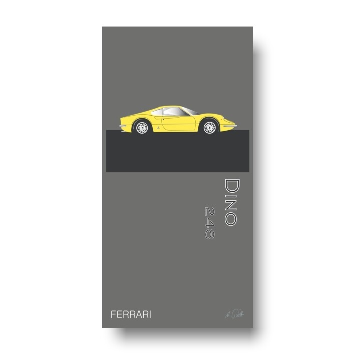 Ferrari Dino 246 - HD METAL PRINT No. 19namedCOLOR