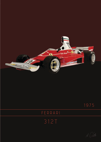 Ferrari 312 T / 1975 - Acrlyglasbild oder METAL PRINT