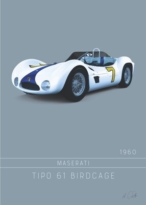 Maserati Tipo 61 Birdcage / 1960 - Acrlyglasbild oder METAL PRINT