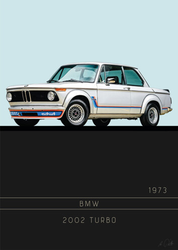 BMW 2002 Turbo / 1973 - Acrlyglasbild oder METAL PRINT
