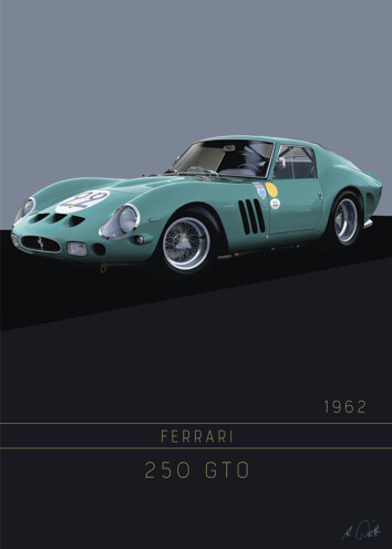 Ferrari 250 GTO / 1962 - Acrlyglasbild oder METAL PRINT