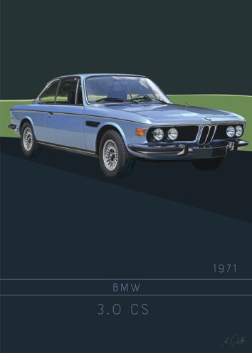 BMW 3.0 CS / 1971 - Acrlyglasbild oder METAL PRINT