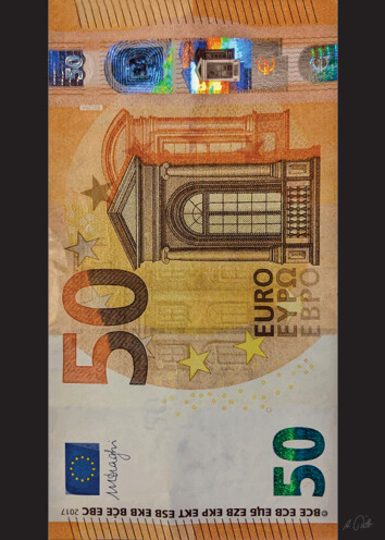 50 EURO farbig - Acrlyglasbild oder METAL PRINT
