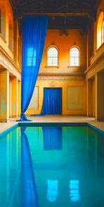 &quot;BLUEcurtain&quot;, Acrylglasbild