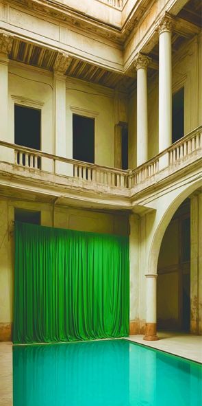 &quot;GREEN curtain&quot;, Acrylglasbild