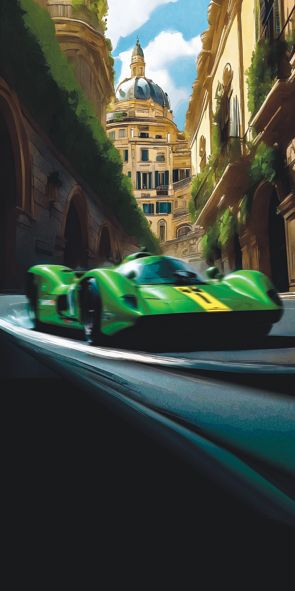 &quot;green RACE&quot;, Acrylglasbild