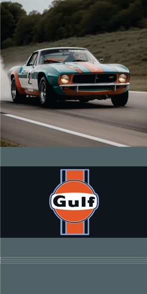 &quot;Gulf Racing&quot;, Acrylglasbild