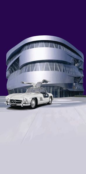 &quot;Mercedes 300 SL&quot;, Acrylglasbild