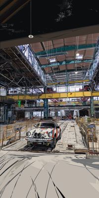 &quot;Motorworld Baustelle&quot;, Acrylglasbild