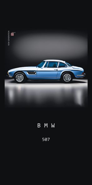 &quot;NEW GENERATION BMW 507&quot;, Acrylglasbild