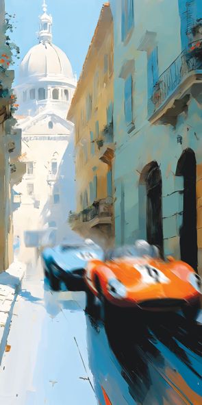 &quot;orange RACEl&quot;, Acrylglasbild