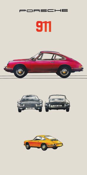 &quot;Porsche 911 Plakat&quot;, Acrylglasbild