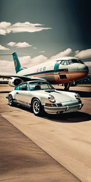 &quot;Porsche &amp; Jet&quot;, Acrylglasbild